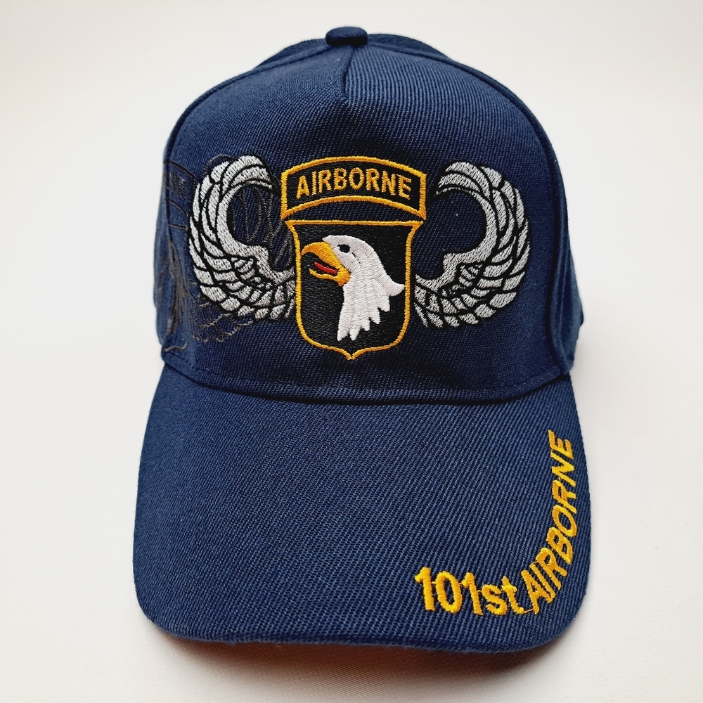US Army 101st Airborne Division Men's Ball Cap Embroidered Navy Blue Acrylic